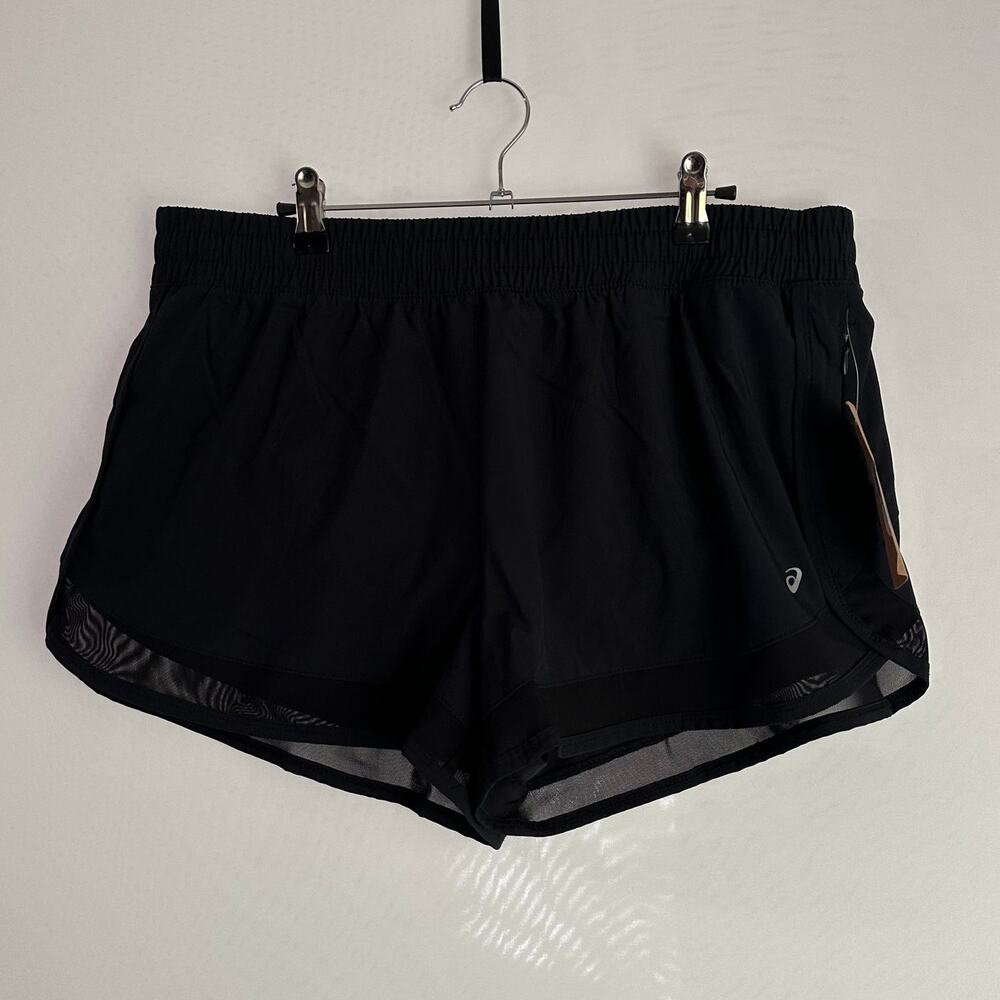 NWT Asics Women's XL Black Woven Lightweight Running Shorts‎